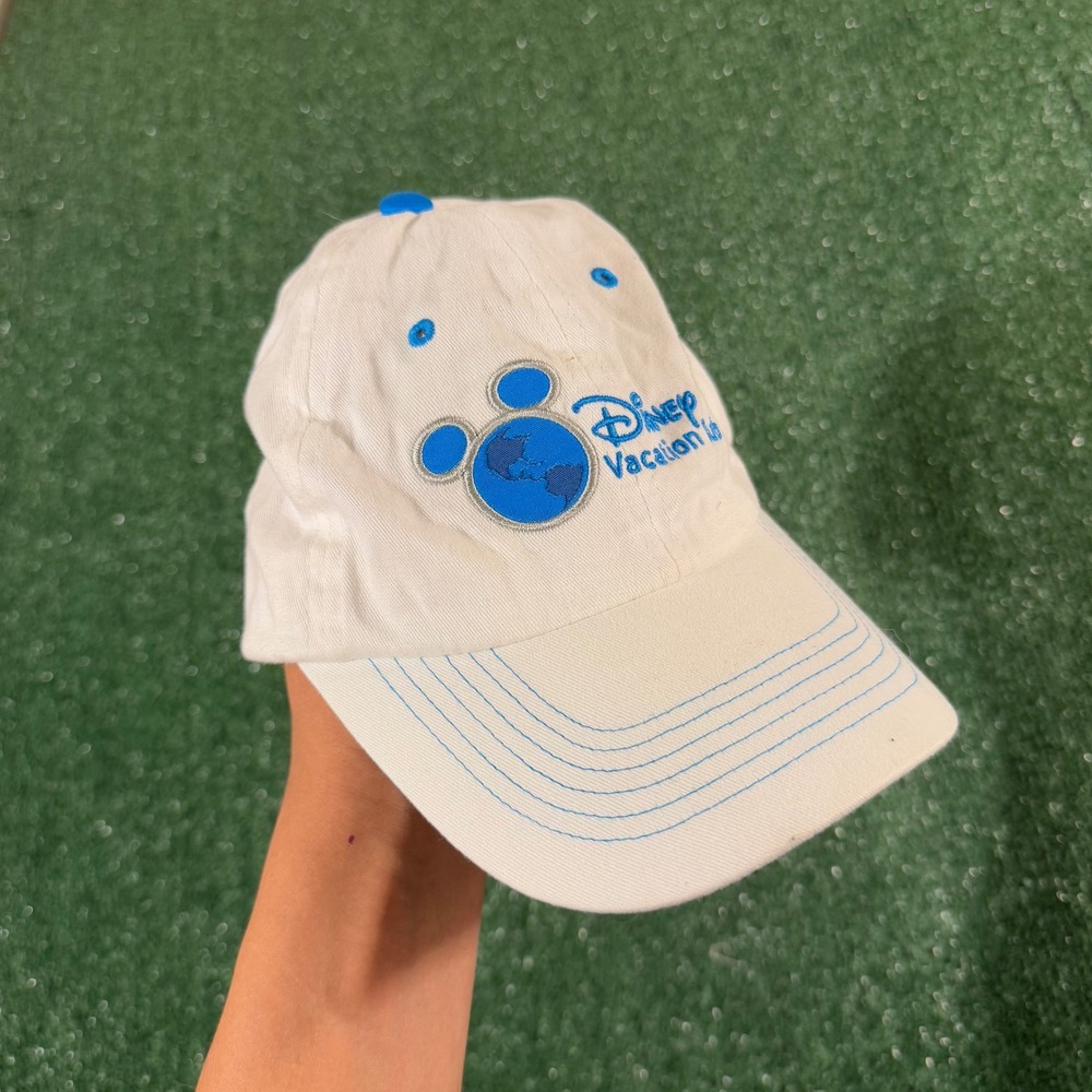 Disney Vacation Club Member Hat White Blue Mickey Mouse Adjustable Cap